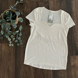 NWT H&M MAMA Jersey Top in Cream